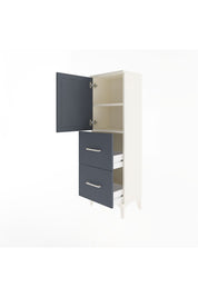 Arges Dolap 2 Raflı 2 Çekmeceli Tek Kapaklı 44x30x134 Aytaşı-Antrasit