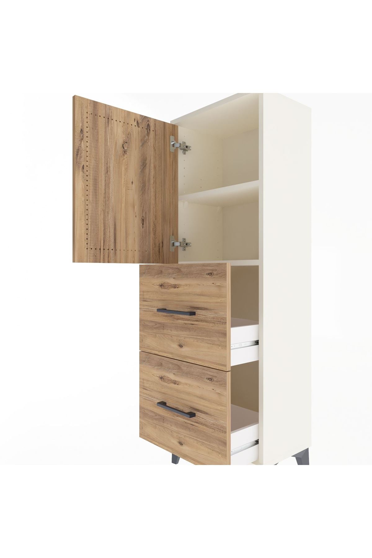 Arges Dolap 2 Raflı 2 Çekmeceli Tek Kapaklı 44x30x134 Aytaşı-Çam