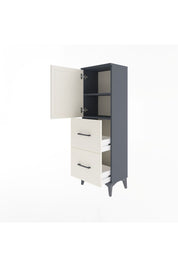 Arges Dolap 2 Raflı 2 Çekmeceli Tek Kapaklı 44x30x134 Antrasit-Aytaşı