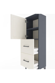 Arges Dolap 2 Raflı 2 Çekmeceli Tek Kapaklı 44x30x134 Antrasit-Aytaşı