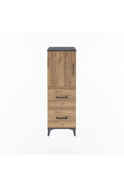Arges Dolap 2 Raflı 2 Çekmeceli Tek Kapaklı 44x30x134 Antrasit-Çam