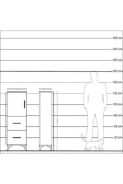 Arges Dolap 2 Raflı 2 Çekmeceli Tek Kapaklı 44x30x134 Çam-Antrasit