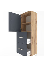 Arges Dolap 2 Raflı 2 Çekmeceli Tek Kapaklı 44x30x134 Çam-Antrasit