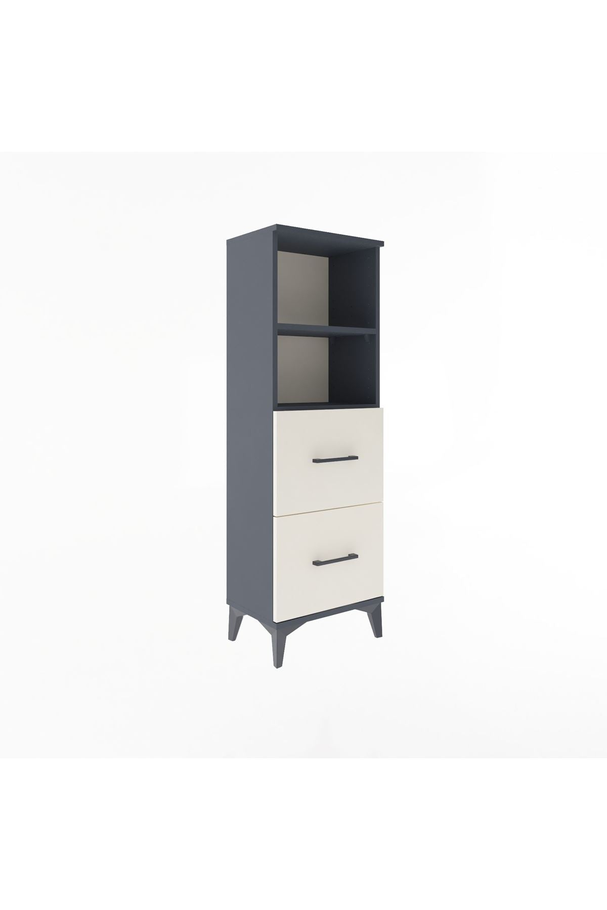 Arges Dolap 2 Raflı 2 Çekmeceli 44x30x134 Antrasit-Aytaşı
