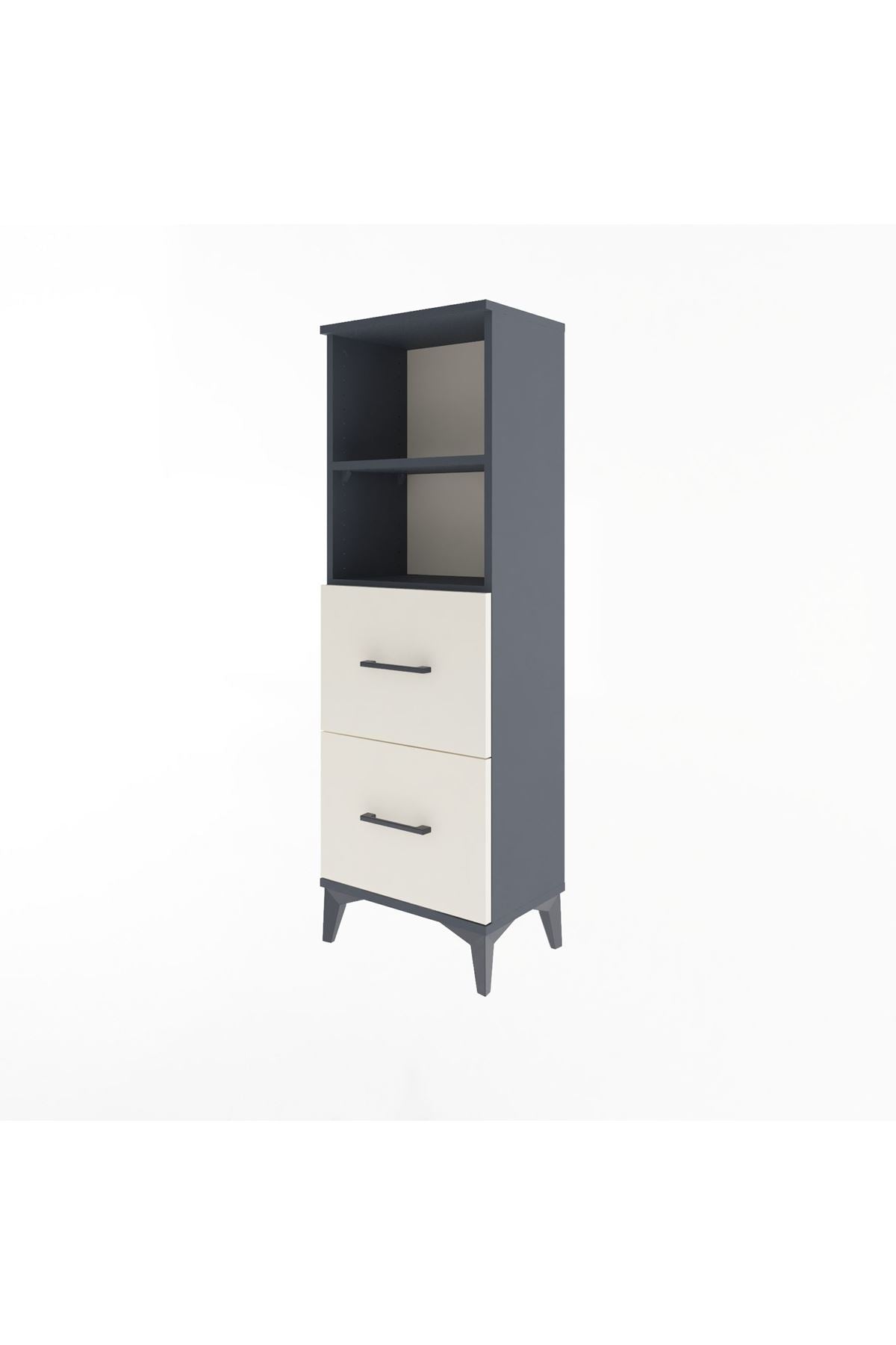 Arges Dolap 2 Raflı 2 Çekmeceli 44x30x134 Antrasit-Aytaşı