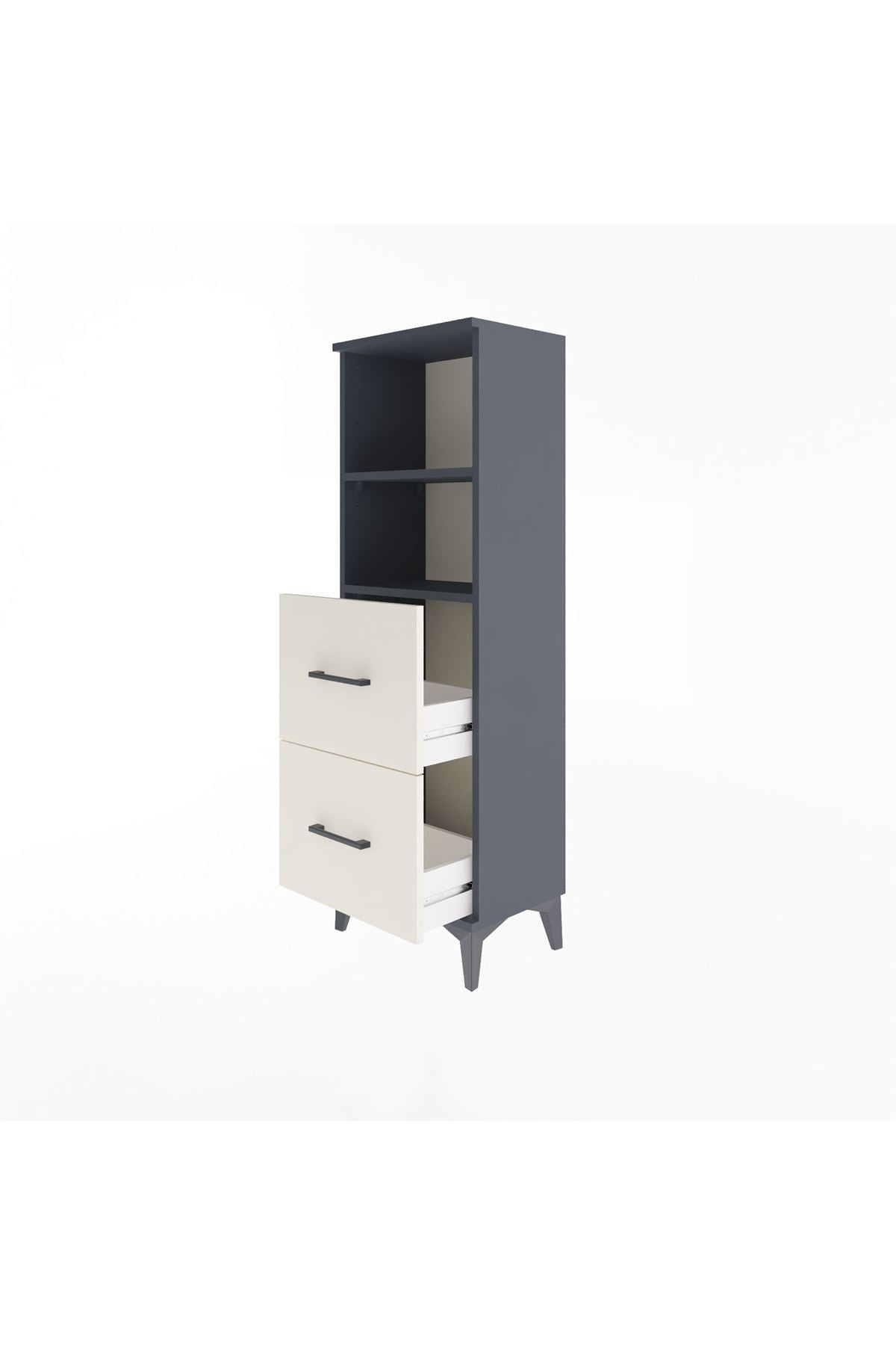 Arges Dolap 2 Raflı 2 Çekmeceli 44x30x134 Antrasit-Aytaşı