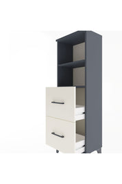 Arges Dolap 2 Raflı 2 Çekmeceli 44x30x134 Antrasit-Aytaşı