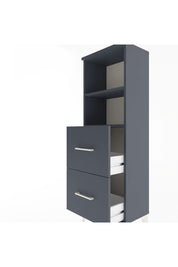 Arges Dolap 2 Raflı 2 Çekmeceli 44x30x134 Antrasit-Antrasit