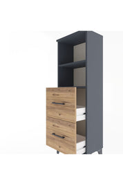 Arges Dolap 2 Raflı 2 Çekmeceli 44x30x134 Antrasit-Çam