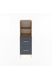 Arges Dolap 2 Raflı 2 Çekmeceli 44x30x134 Çam-Antrasit
