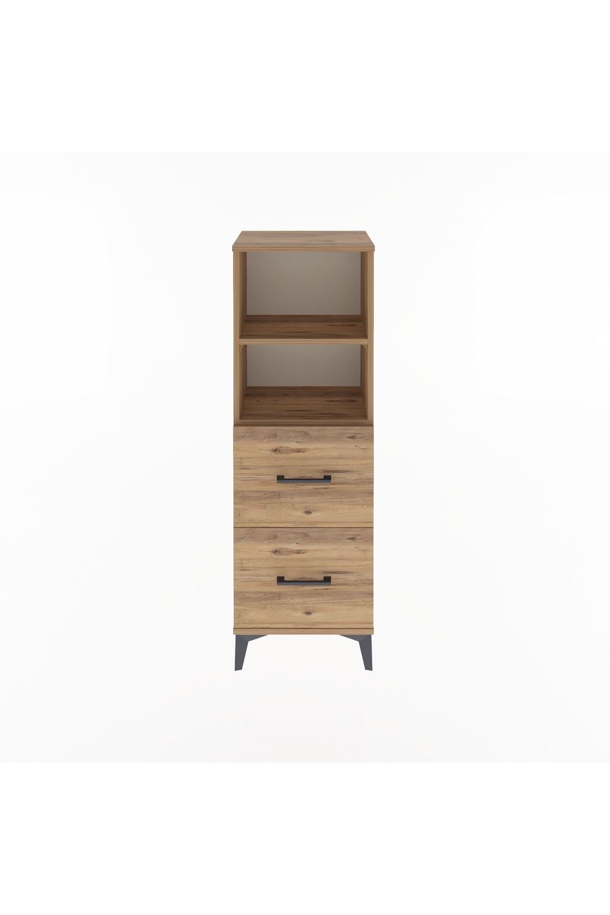 Arges Dolap 2 Raflı 2 Çekmeceli 44x30x134 Çam-Çam