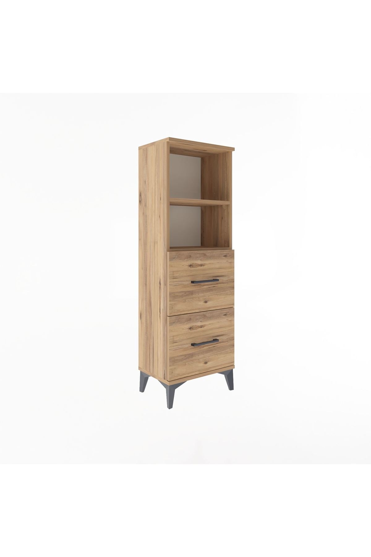 Arges Dolap 2 Raflı 2 Çekmeceli 44x30x134 Çam-Çam