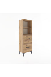 Arges Dolap 2 Raflı 2 Çekmeceli 44x30x134 Çam-Çam