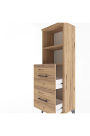 Arges Dolap 2 Raflı 2 Çekmeceli 44x30x134 Çam-Çam