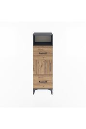 Arges Dolap 2 Raflı 2 Çekmeceli Tek Kapaklı 44x30x134 Antrasit-Çam