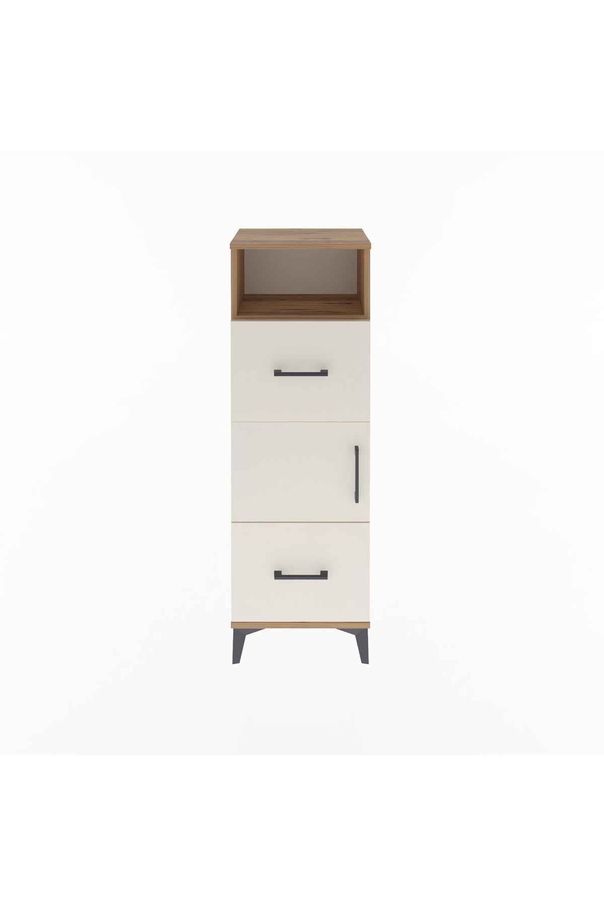 Arges Dolap 2 Raflı 2 Çekmeceli Tek Kapaklı 44x30x134 Çam-Aytaşı