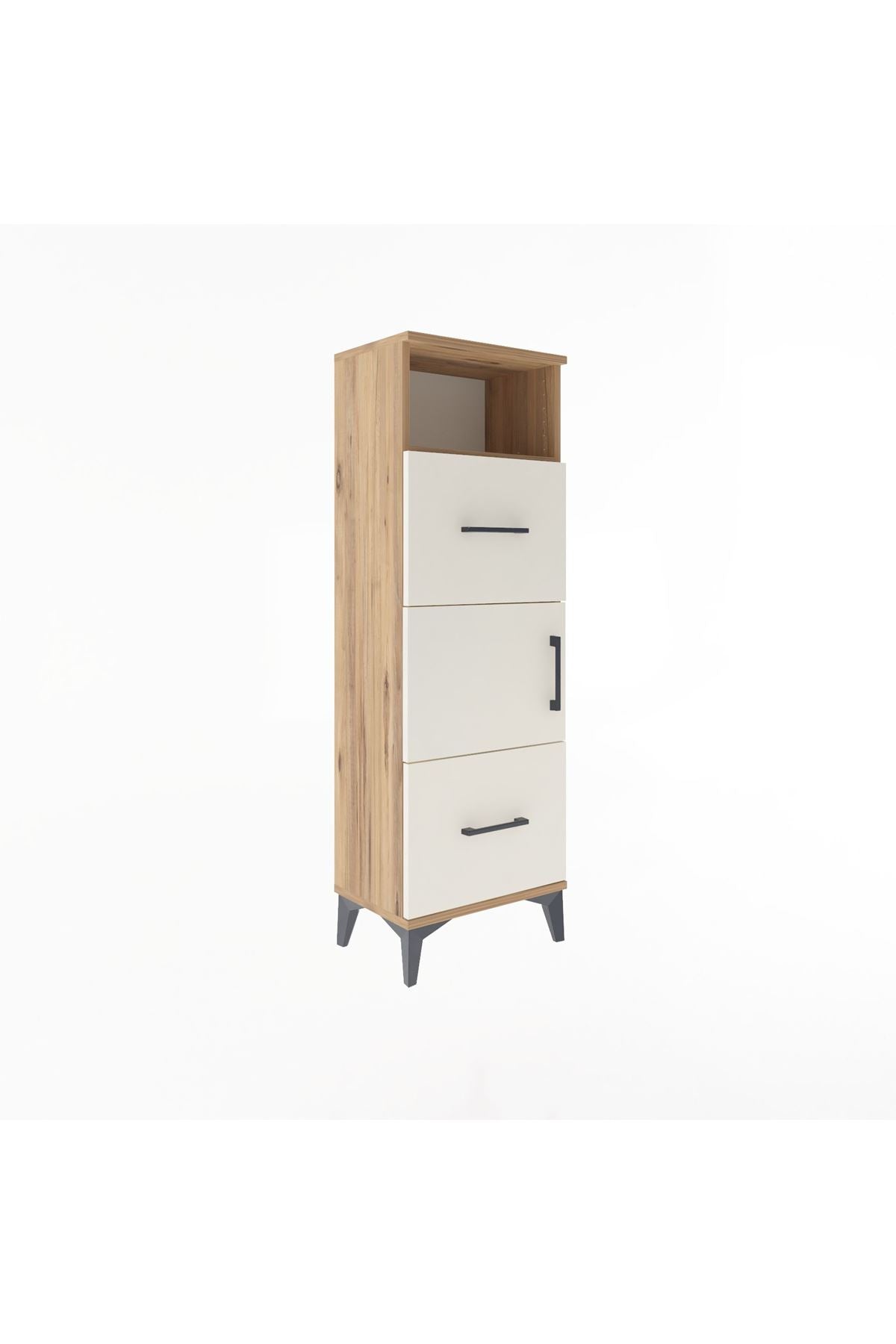 Arges Dolap 2 Raflı 2 Çekmeceli Tek Kapaklı 44x30x134 Çam-Aytaşı