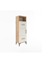 Arges Dolap 2 Raflı 2 Çekmeceli Tek Kapaklı 44x30x134 Çam-Aytaşı