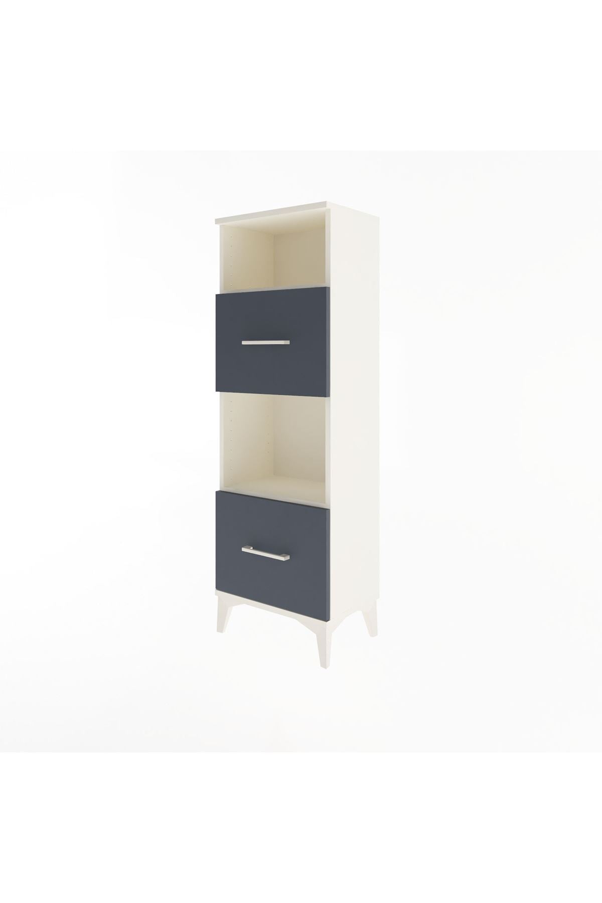 Arges Dolap 2 Raflı 2 Çekmeceli 44x30x134 Aytaşı-Antrasit