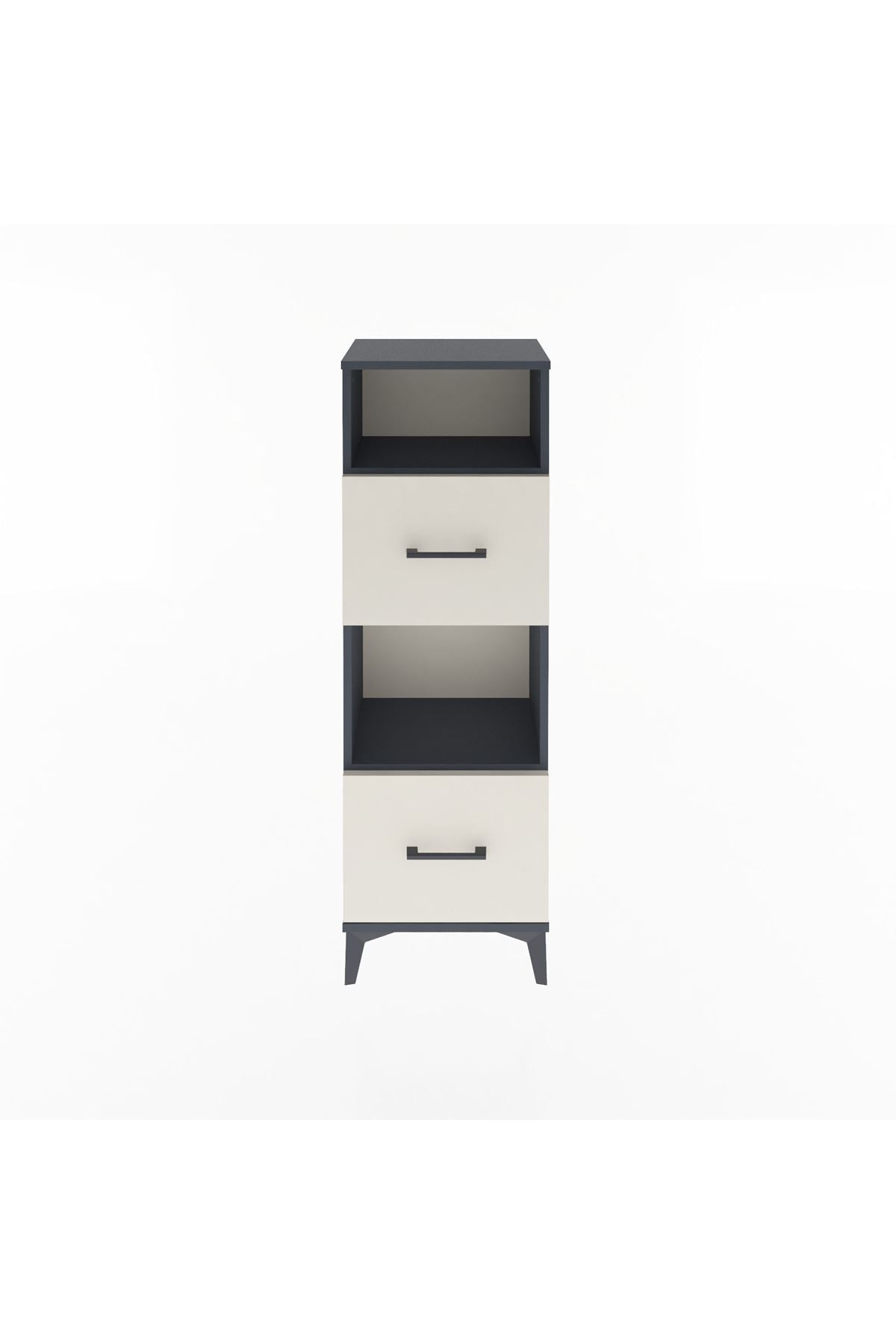 Arges Dolap 2 Raflı 2 Çekmeceli 44x30x134 Antrasit-Aytaşı