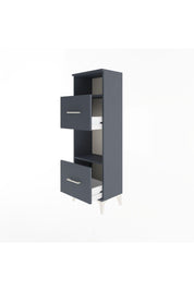 Arges Dolap 2 Raflı 2 Çekmeceli 44x30x134 Antrasit-Antrasit