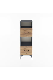 Arges Dolap 2 Raflı 2 Çekmeceli 44x30x134 Antrasit-Çam