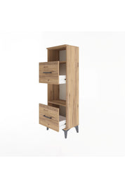 Arges Dolap 2 Raflı 2 Çekmeceli 44x30x134 Çam-Çam
