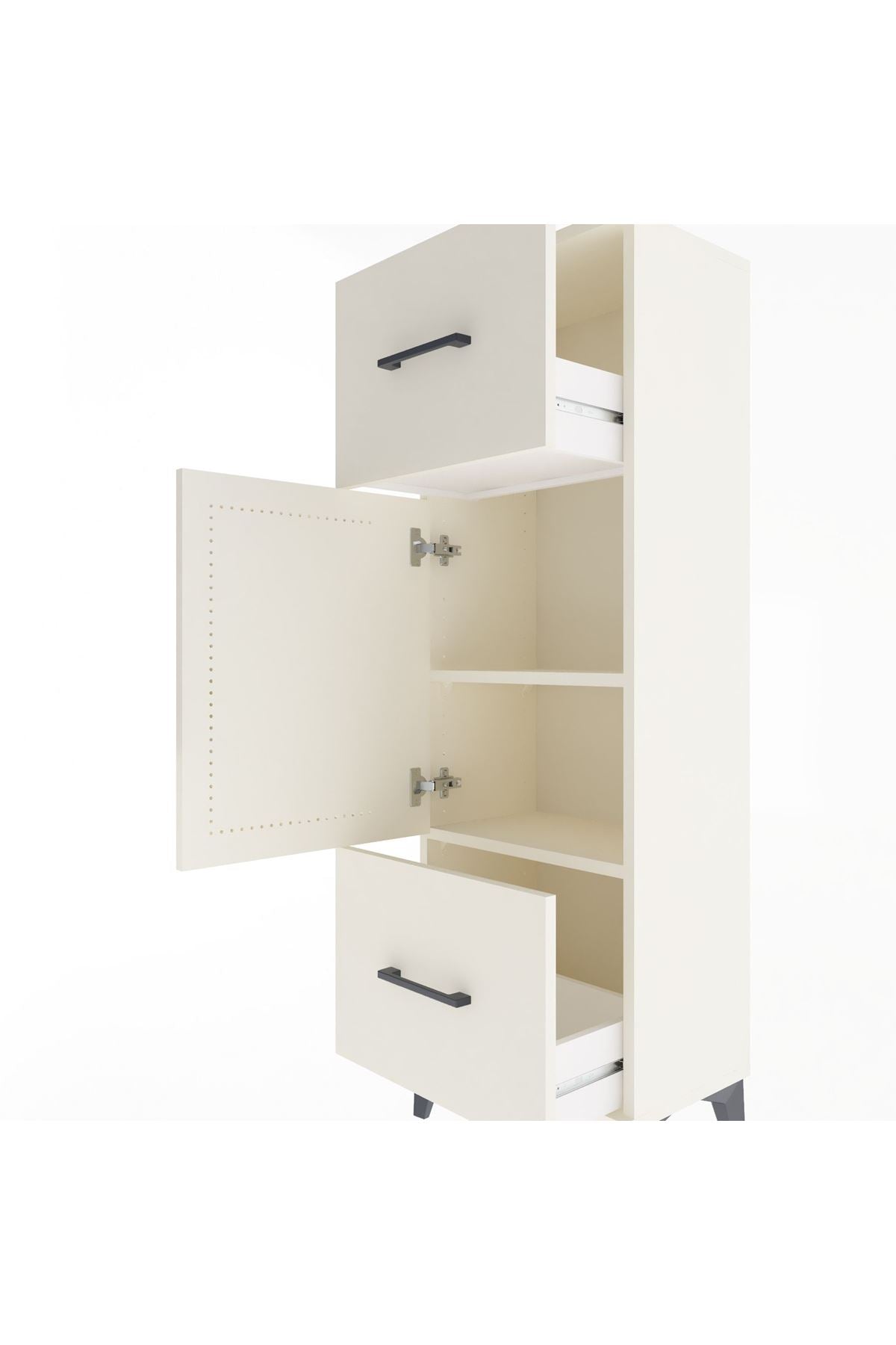 Arges Dolap 2 Raflı 2 Çekmeceli Tek Kapaklı 44x30x134 Aytaşı-Aytaşı