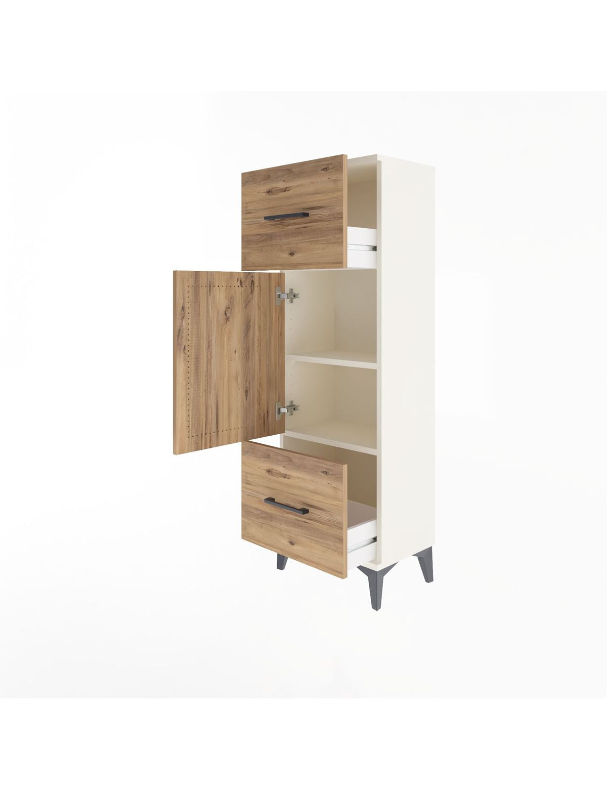 Arges Dolap 2 Raflı 2 Çekmeceli Tek Kapaklı 44x30x134 - S16M005V3A