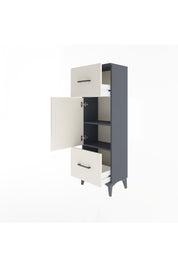 Arges Dolap 2 Raflı 2 Çekmeceli Tek Kapaklı 44x30x134 Antrasit-Aytaşı