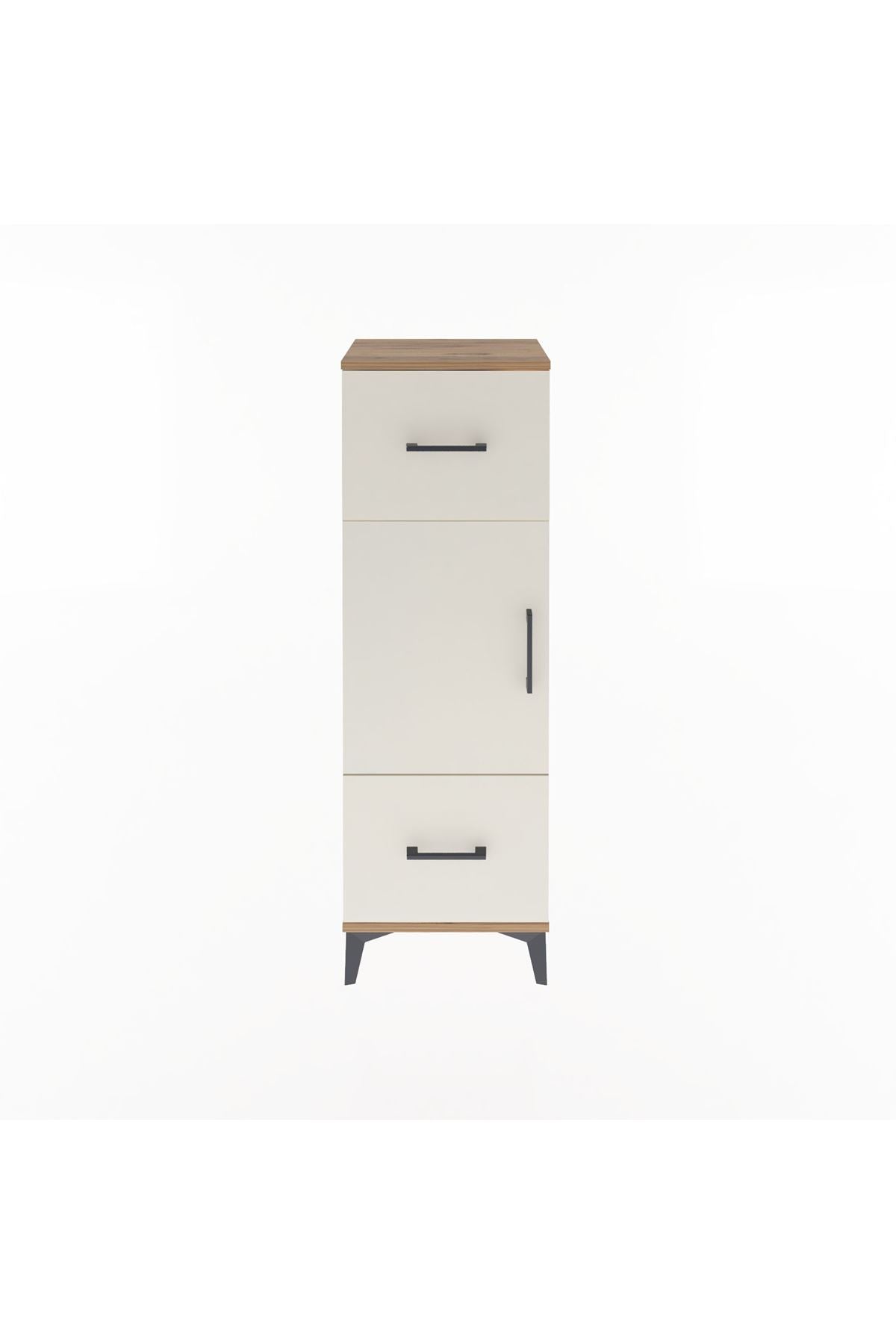 Arges Dolap 2 Raflı 2 Çekmeceli Tek Kapaklı 44x30x134 Çam-Aytaşı