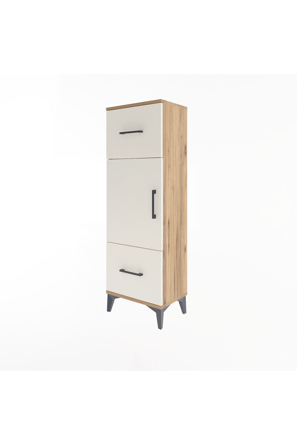 Arges Dolap 2 Raflı 2 Çekmeceli Tek Kapaklı 44x30x134 Çam-Aytaşı