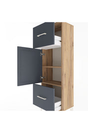 Arges Dolap 2 Raflı 2 Çekmeceli Tek Kapaklı 44x30x134 Çam-Antrasit