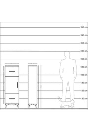 Arges Dolap 2 Raflı 2 Çekmeceli Tek Kapaklı 44x30x134 Çam-Antrasit