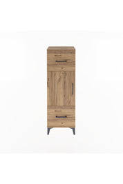 Arges Dolap 2 Raflı 2 Çekmeceli Tek Kapaklı 44x30x134 Çam-Çam