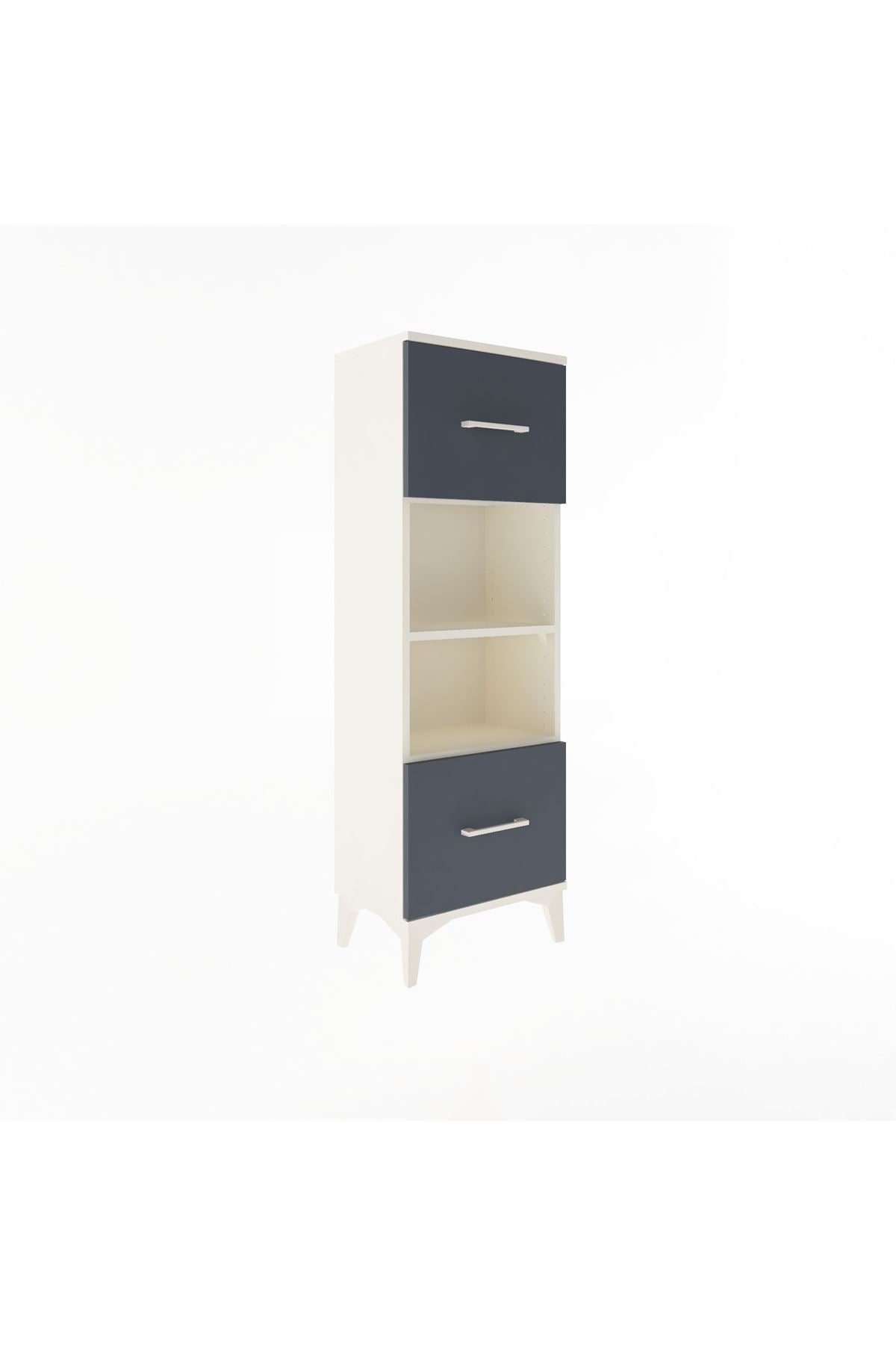 Arges Dolap 2 Raflı 2 Çekmeceli 44x30x134 Aytaşı-Antrasit