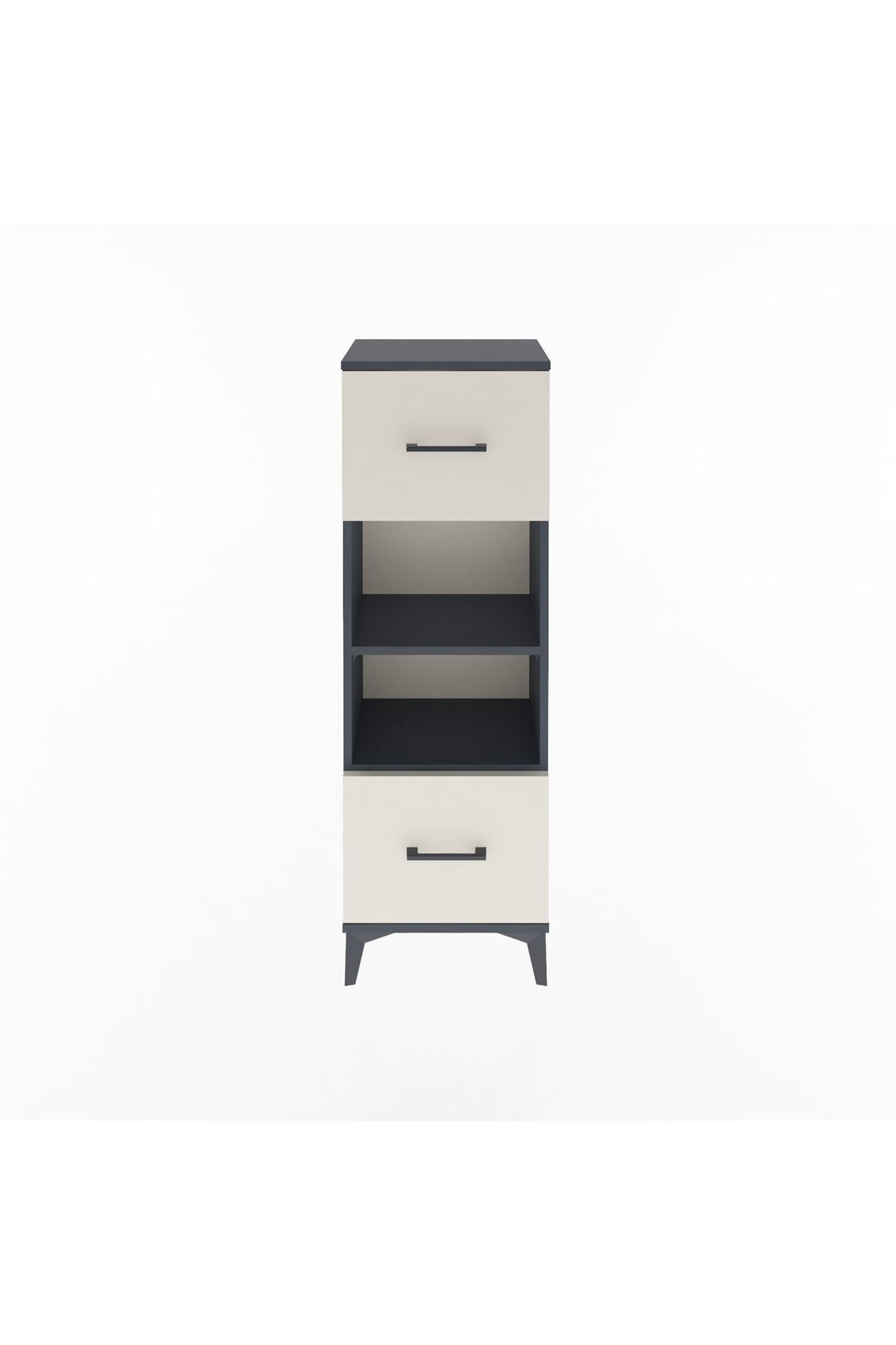 Arges Dolap 2 Raflı 2 Çekmeceli 44x30x134 Antrasit-Aytaşı