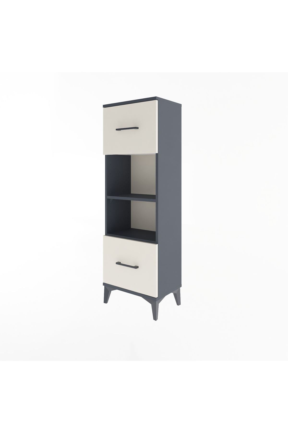 Arges Dolap 2 Raflı 2 Çekmeceli 44x30x134 Antrasit-Aytaşı