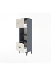 Arges Dolap 2 Raflı 2 Çekmeceli 44x30x134 Antrasit-Aytaşı