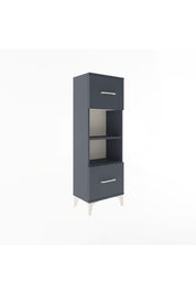 Arges Dolap 2 Raflı 2 Çekmeceli 44x30x134 Antrasit-Antrasit