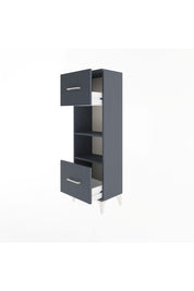 Arges Dolap 2 Raflı 2 Çekmeceli 44x30x134 Antrasit-Antrasit