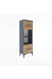 Arges Dolap 2 Raflı 2 Çekmeceli 44x30x134 Antrasit-Çam