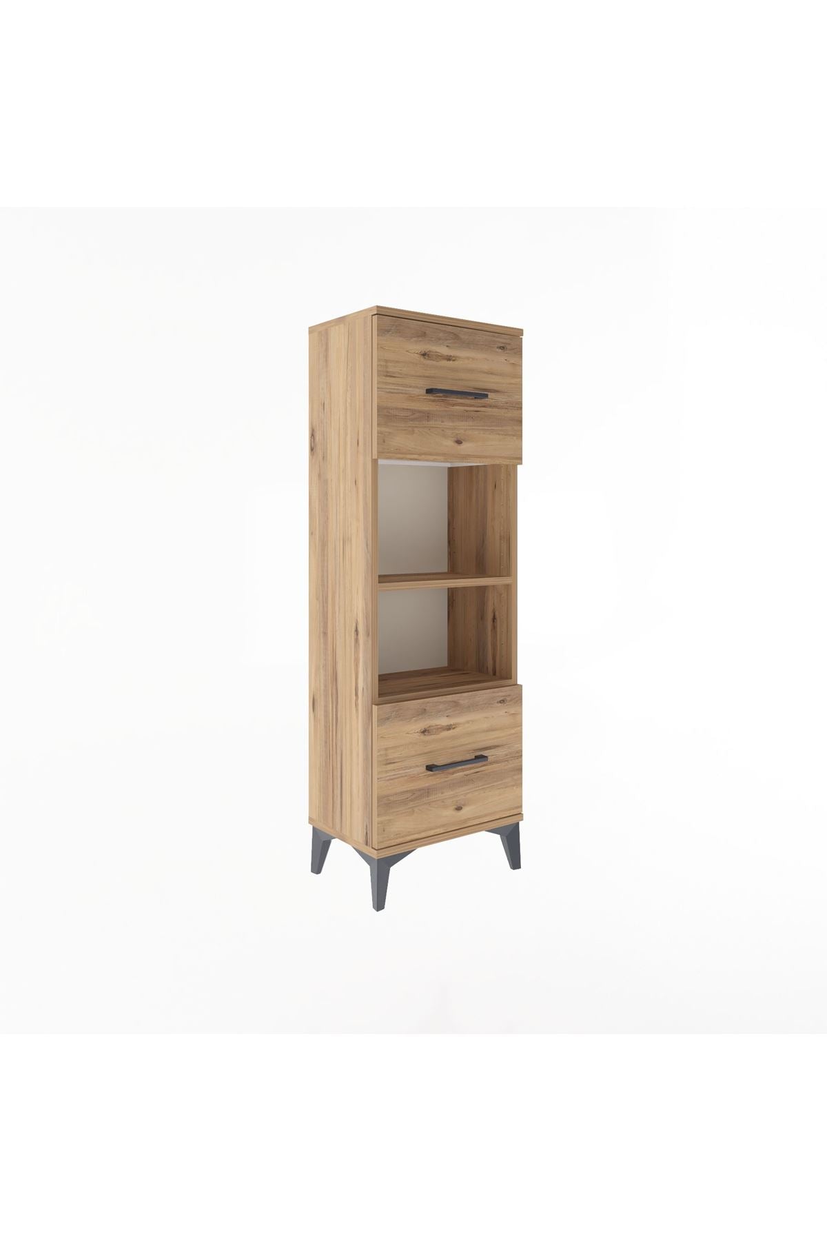 Arges Dolap 2 Raflı 2 Çekmeceli 44x30x134 Çam-Çam