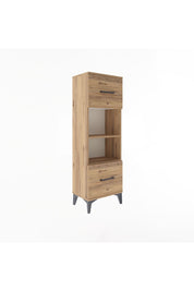 Arges Dolap 2 Raflı 2 Çekmeceli 44x30x134 Çam-Çam