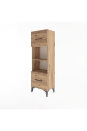 Arges Dolap 2 Raflı 2 Çekmeceli 44x30x134 Çam-Çam