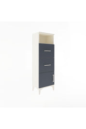 Arges Dolap Tek Raflı 2 Çekmeceli Tek Kapaklı 44x30x134 Aytaşı-Antrasit