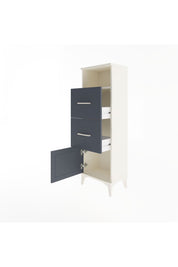 Arges Dolap Tek Raflı 2 Çekmeceli Tek Kapaklı 44x30x134 Aytaşı-Antrasit