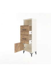 Arges Dolap Tek Raflı 2 Çekmeceli Tek Kapaklı 44x30x134 Aytaşı-Çam