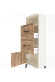 Arges Dolap Tek Raflı 2 Çekmeceli Tek Kapaklı 44x30x134 Aytaşı-Çam