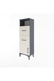 Arges Dolap Tek Raflı 2 Çekmeceli Tek Kapaklı 44x30x134 Antrasit-Aytaşı